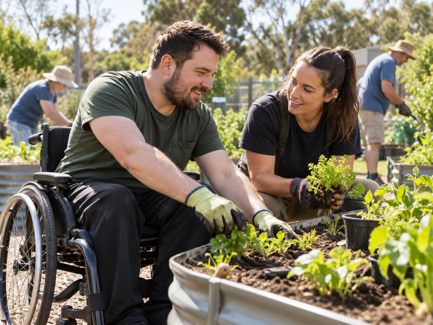 Active participation in a community garden